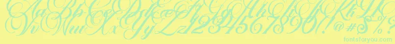 Marchell Font – Green Fonts on Yellow Background