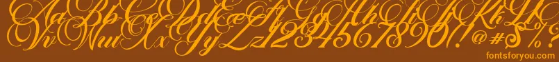 Marchell Font – Orange Fonts on Brown Background