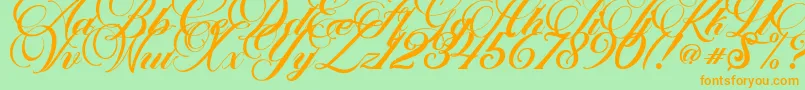 Marchell Font – Orange Fonts on Green Background