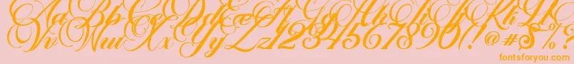 Marchell Font – Orange Fonts on Pink Background