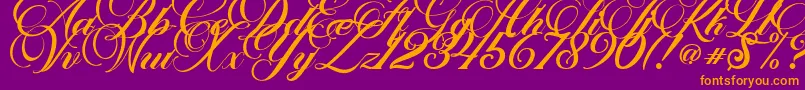 Marchell Font – Orange Fonts on Purple Background