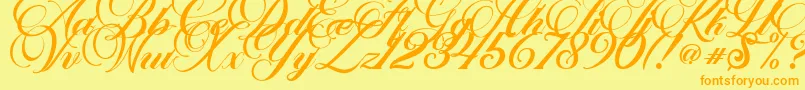Marchell Font – Orange Fonts on Yellow Background