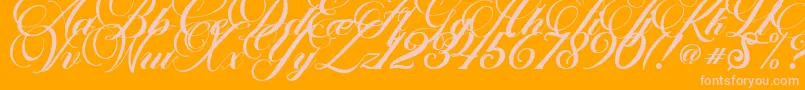Marchell Font – Pink Fonts on Orange Background