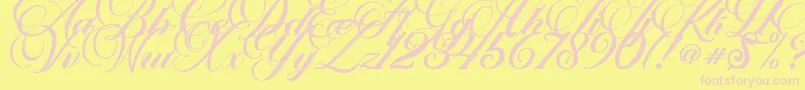Marchell Font – Pink Fonts on Yellow Background