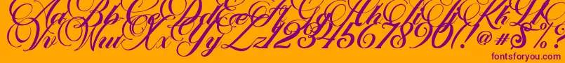 Marchell Font – Purple Fonts on Orange Background