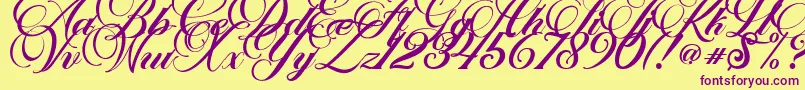 Marchell Font – Purple Fonts on Yellow Background