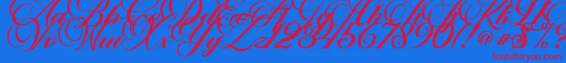 Marchell Font – Red Fonts on Blue Background
