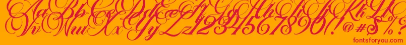 フォントMarchell – オレンジの背景に赤い文字