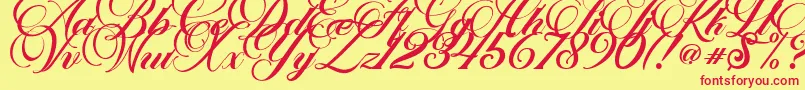 Marchell Font – Red Fonts on Yellow Background