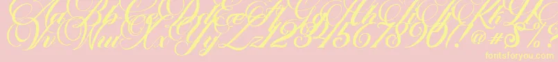 Marchell Font – Yellow Fonts on Pink Background