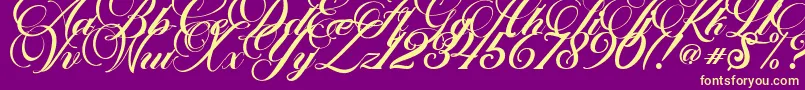 Marchell Font – Yellow Fonts on Purple Background