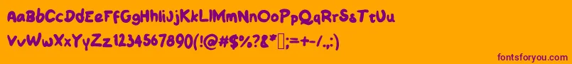 Sile Font – Purple Fonts on Orange Background