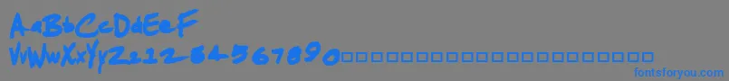 フォントJenkinsChunkie – 灰色の背景に青い文字