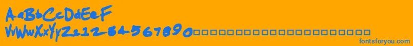 JenkinsChunkie-Schriftart – Blaue Schriften auf orangefarbenem Hintergrund