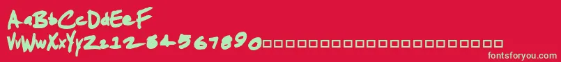 JenkinsChunkie Font – Green Fonts on Red Background