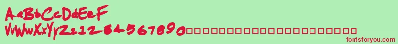 JenkinsChunkie Font – Red Fonts on Green Background