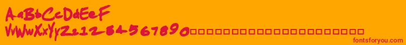 フォントJenkinsChunkie – オレンジの背景に赤い文字