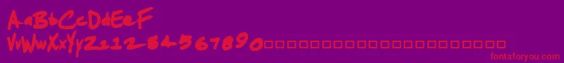 JenkinsChunkie Font – Red Fonts on Purple Background