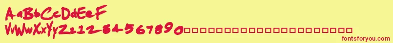 JenkinsChunkie Font – Red Fonts on Yellow Background