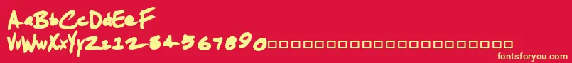 JenkinsChunkie Font – Yellow Fonts on Red Background