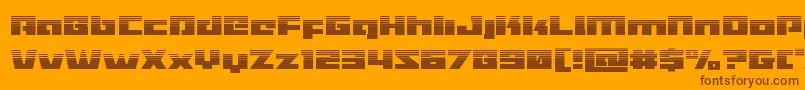 Fonte Turbochargehalf – fontes marrons em um fundo laranja