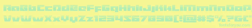 Turbochargehalf Font – Green Fonts on Yellow Background