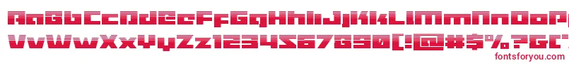 Turbochargehalf-Schriftart – Rote Schriften auf weißem Hintergrund