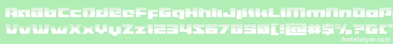 Turbochargehalf-Schriftart – Weiße Schriften auf grünem Hintergrund