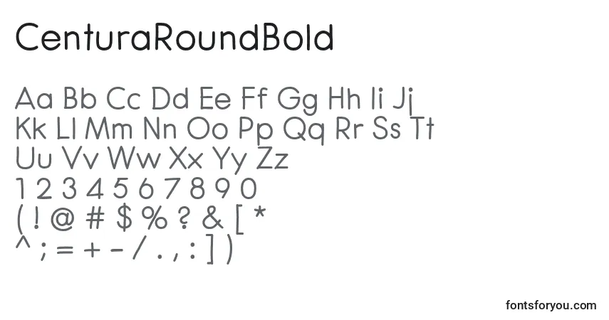 Schriftart CenturaRoundBold – Alphabet, Zahlen, spezielle Symbole