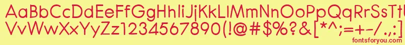 CenturaRoundBold-Schriftart – Rote Schriften auf gelbem Hintergrund