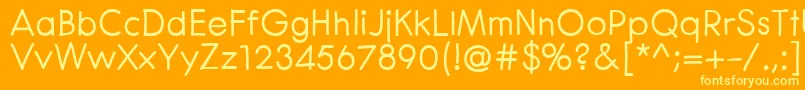 Więcej informacji o czcionce CenturaRoundBold Czcionka CenturaRoundBold – żółte czcionki na pomarańczowym tle