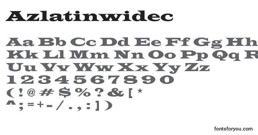 A fonte Azlatinwidec – alfabeto, números, caracteres especiais