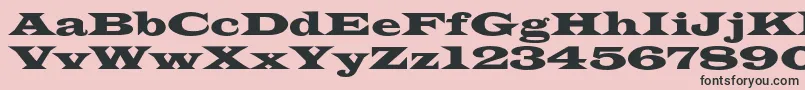 フォントAzlatinwidec – ピンクの背景に黒い文字