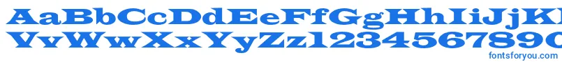 フォントAzlatinwidec – 白い背景に青い文字