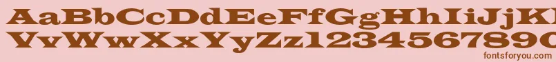 フォントAzlatinwidec – ピンクの背景に茶色のフォント