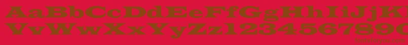 Czcionka Azlatinwidec – brązowe czcionki na czerwonym tle