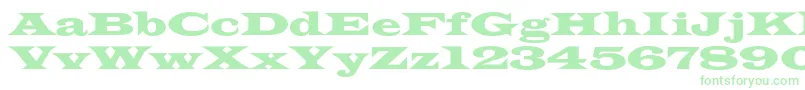 フォントAzlatinwidec – 白い背景に緑のフォント