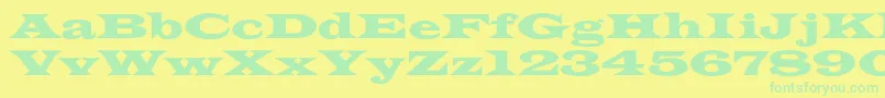 Azlatinwidec Font – Green Fonts on Yellow Background