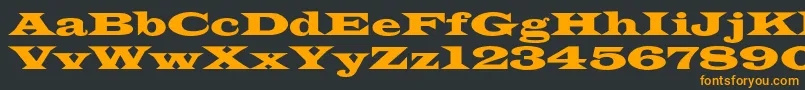 フォントAzlatinwidec – 黒い背景にオレンジの文字