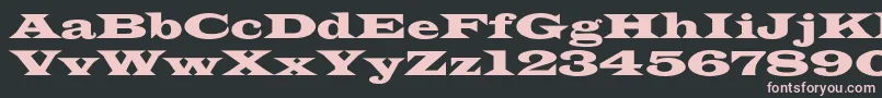 フォントAzlatinwidec – 黒い背景にピンクのフォント