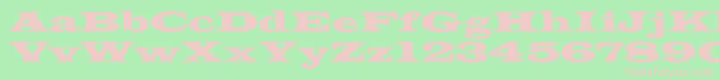 フォントAzlatinwidec – 緑の背景にピンクのフォント