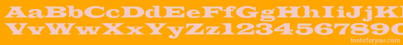 Azlatinwidec Font – Pink Fonts on Orange Background