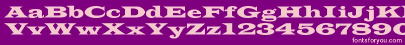 フォントAzlatinwidec – 紫の背景にピンクのフォント