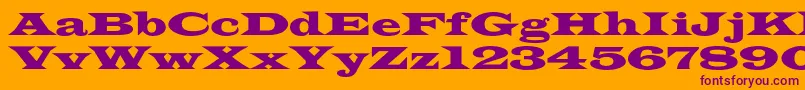 Azlatinwidec-Schriftart – Violette Schriften auf orangefarbenem Hintergrund