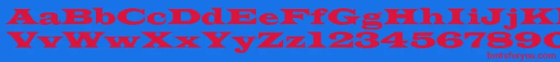 Azlatinwidec-fontti – punaiset fontit sinisellä taustalla