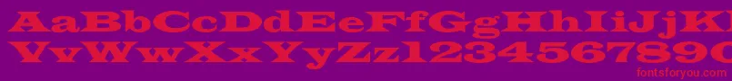 フォントAzlatinwidec – 紫の背景に赤い文字
