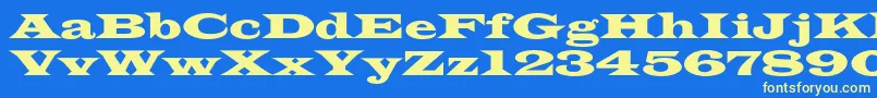 Azlatinwidec-fontti – keltaiset fontit sinisellä taustalla