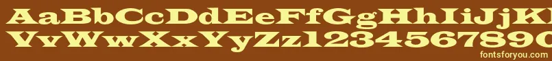 Шрифт Azlatinwidec – жёлтые шрифты на коричневом фоне
