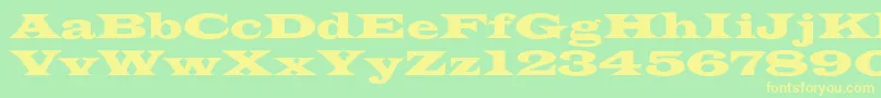 Шрифт Azlatinwidec – жёлтые шрифты на зелёном фоне