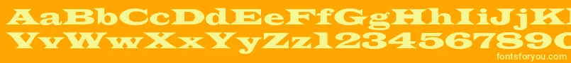 Azlatinwidec-fontti – keltaiset fontit oranssilla taustalla